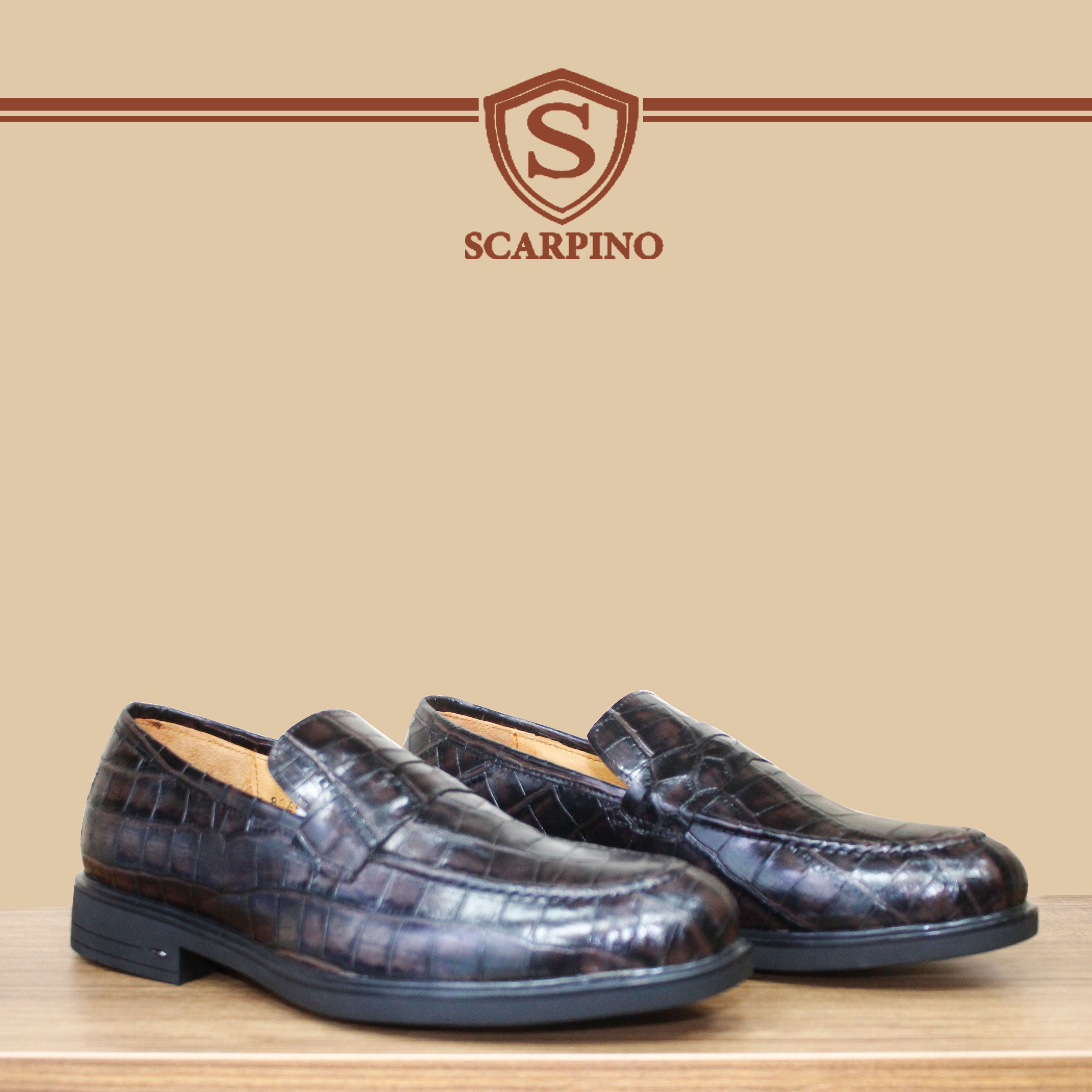 Penny loafers avec surpiquage